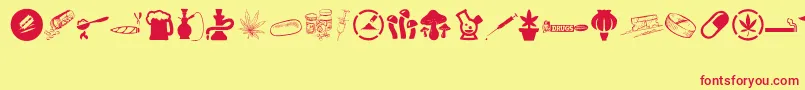 DRUGS Font – Red Fonts on Yellow Background