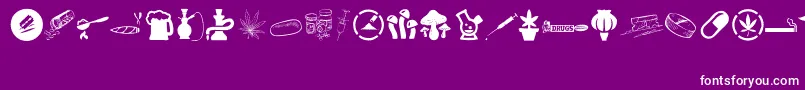 DRUGS Font – White Fonts on Purple Background