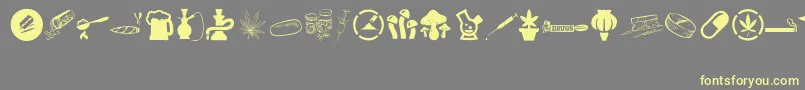 DRUGS Font – Yellow Fonts on Gray Background