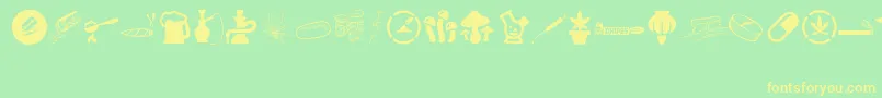 More about DRUGS Font DRUGS Font – Yellow Fonts on Green Background