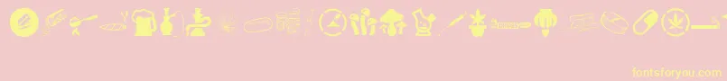 DRUGS Font – Yellow Fonts on Pink Background