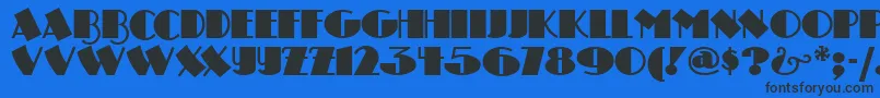 DRUMSN   Font – Black Fonts on Blue Background