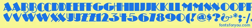 DRUMSN   Font – Blue Fonts on Yellow Background