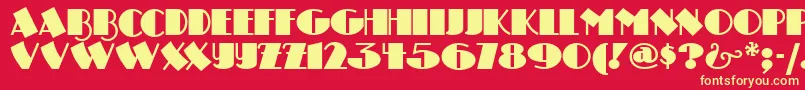 DRUMSN   Font – Yellow Fonts on Red Background