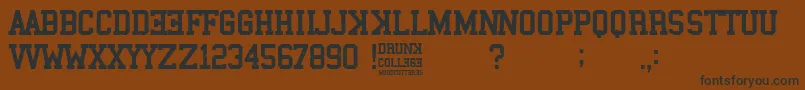 Drunk College Font – Black Fonts on Brown Background