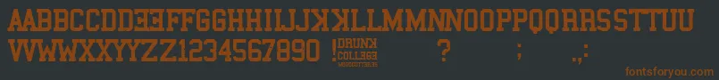 Шрифт Drunk College – коричневые шрифты на чёрном фоне