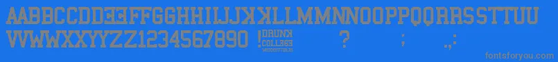 Fonte Drunk College – fontes cinzas em um fundo azul