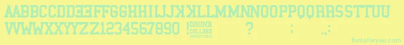 フォントDrunk College – 黄色い背景に緑の文字