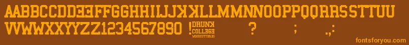 Шрифт Drunk College – оранжевые шрифты на коричневом фоне