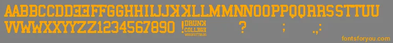 Fonte Drunk College – fontes laranjas em um fundo cinza