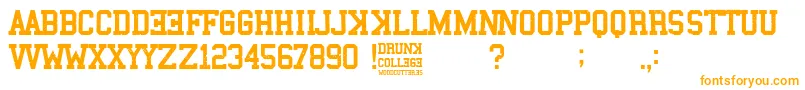 Drunk College-fontti – oranssit fontit valkoisella taustalla