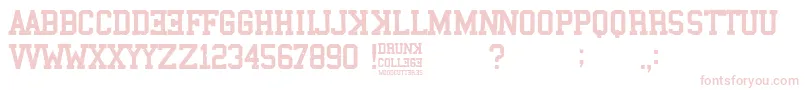 フォントDrunk College – 白い背景にピンクのフォント