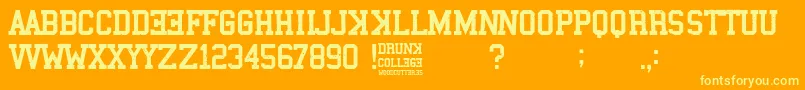 fuente Drunk College – Fuentes Amarillas Sobre Fondo Naranja