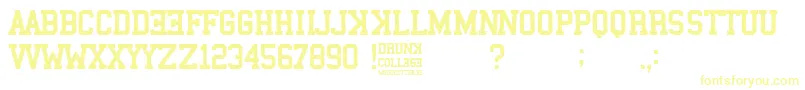 Drunk College Font – Yellow Fonts on White Background