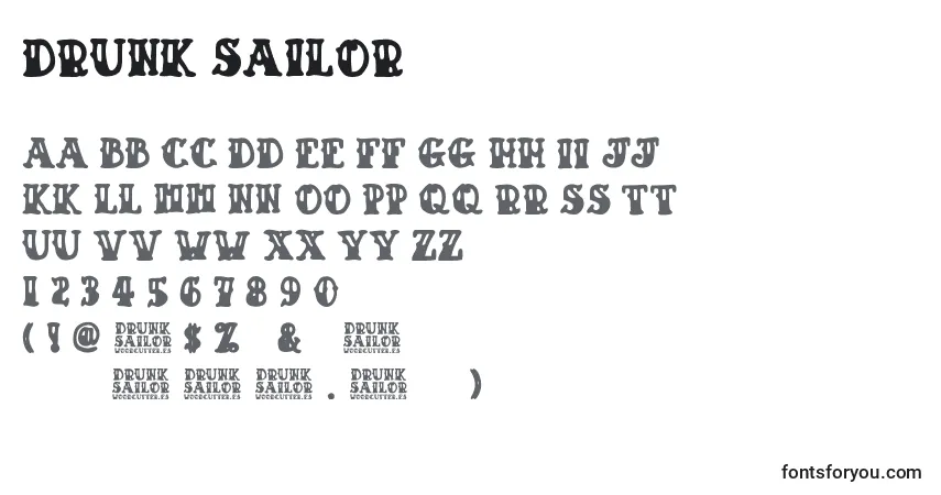 Fuente Drunk Sailor - alfabeto, números, caracteres especiales