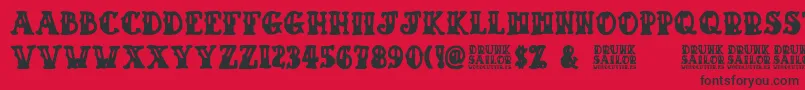 Drunk Sailor Font – Black Fonts on Red Background