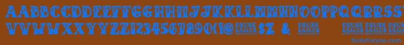 Drunk Sailor Font – Blue Fonts on Brown Background