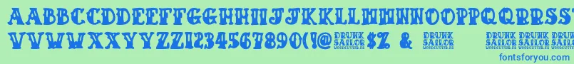 Drunk Sailor Font – Blue Fonts on Green Background
