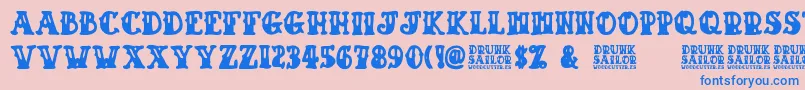 Drunk Sailor Font – Blue Fonts on Pink Background