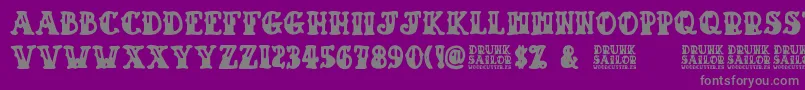 Drunk Sailor Font – Gray Fonts on Purple Background