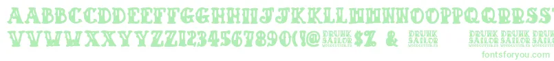 Drunk Sailor Font – Green Fonts on White Background