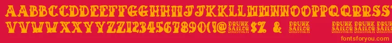 Drunk Sailor Font – Orange Fonts on Red Background