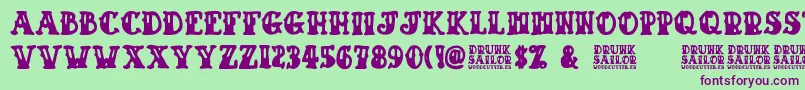 Drunk Sailor Font – Purple Fonts on Green Background