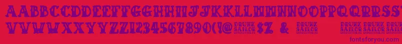 Saiba mais sobre a fonte Drunk Sailor Fonte Drunk Sailor – fontes roxas em um fundo vermelho