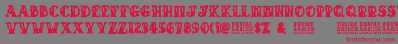 Drunk Sailor Font – Red Fonts on Gray Background