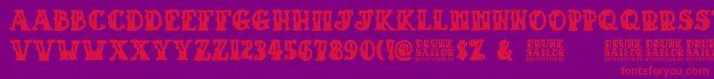 Drunk Sailor Font – Red Fonts on Purple Background