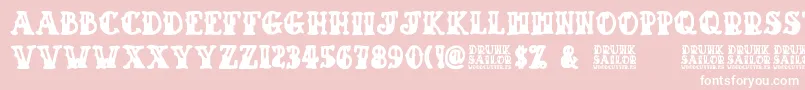 Drunk Sailor Font – White Fonts on Pink Background