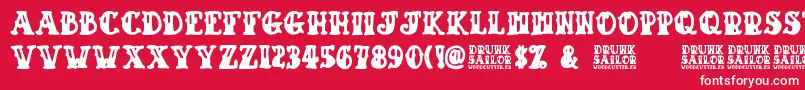 Drunk Sailor Font – White Fonts on Red Background