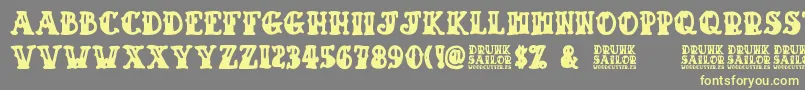 Drunk Sailor Font – Yellow Fonts on Gray Background