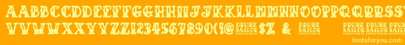 Drunk Sailor Font – Yellow Fonts on Orange Background