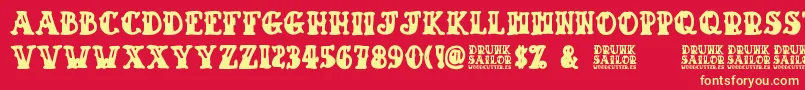 Drunk Sailor Font – Yellow Fonts on Red Background