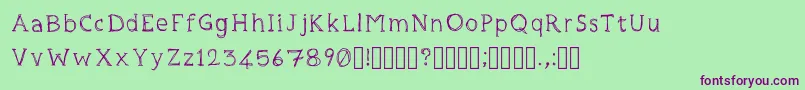 DrunkGentleman Font – Purple Fonts on Green Background