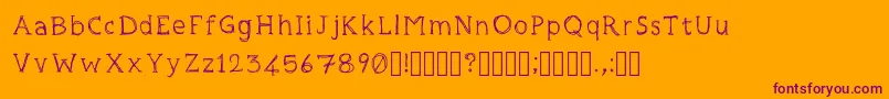 DrunkGentleman-Schriftart – Violette Schriften auf orangefarbenem Hintergrund