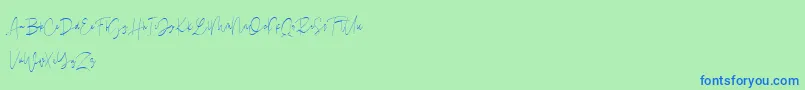 Drunkgun  Personal Use  Font – Blue Fonts on Green Background