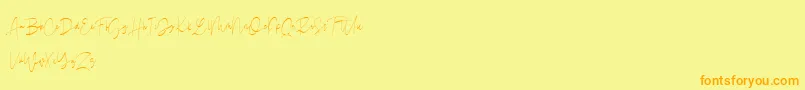 Drunkgun  Personal Use  Font – Orange Fonts on Yellow Background