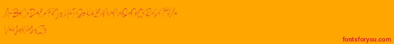 Drunkgun  Personal Use  Font – Red Fonts on Orange Background