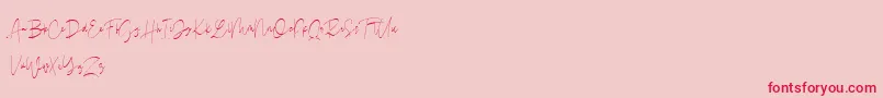 Drunkgun  Personal Use  Font – Red Fonts on Pink Background