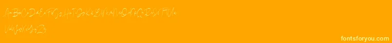Drunkgun  Personal Use  Font – Yellow Fonts on Orange Background