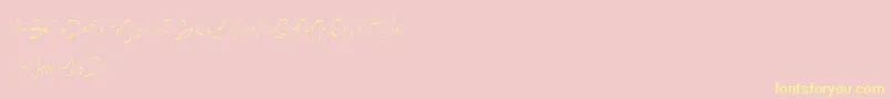Drunkgun  Personal Use  Font – Yellow Fonts on Pink Background