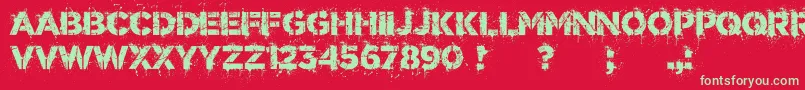 DrunkMillionaire Font – Green Fonts on Red Background