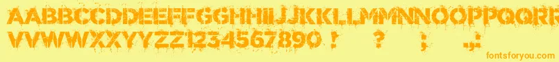 DrunkMillionaire Font – Orange Fonts on Yellow Background