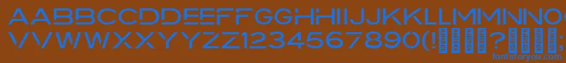 Drupadi Regular-Schriftart – Blaue Schriften auf braunem Hintergrund