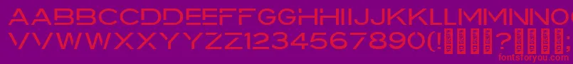 フォントDrupadi Regular – 紫の背景に赤い文字