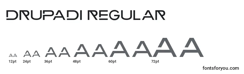Размеры шрифта Drupadi Regular