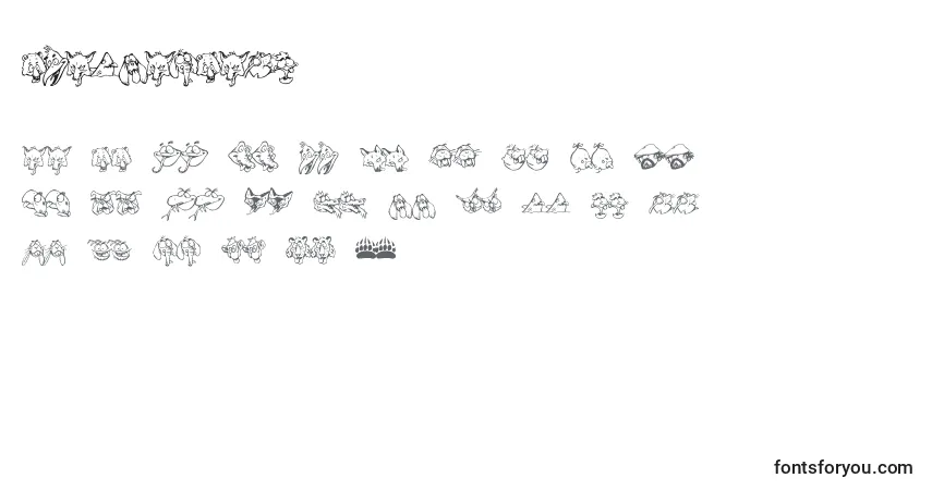 Schriftart BearpawBats – Alphabet, Zahlen, spezielle Symbole