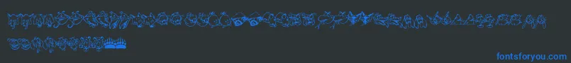 Czcionka BearpawBats – niebieskie czcionki na czarnym tle